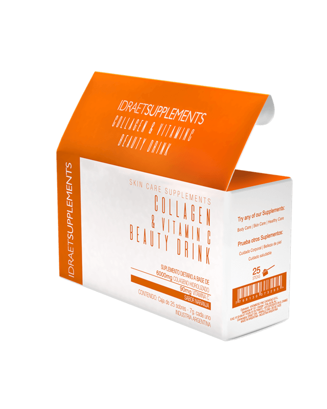 COLLAGEN & VITAMIN C  - Suplemento en Polvo para diluir x 25 caps - Idraet