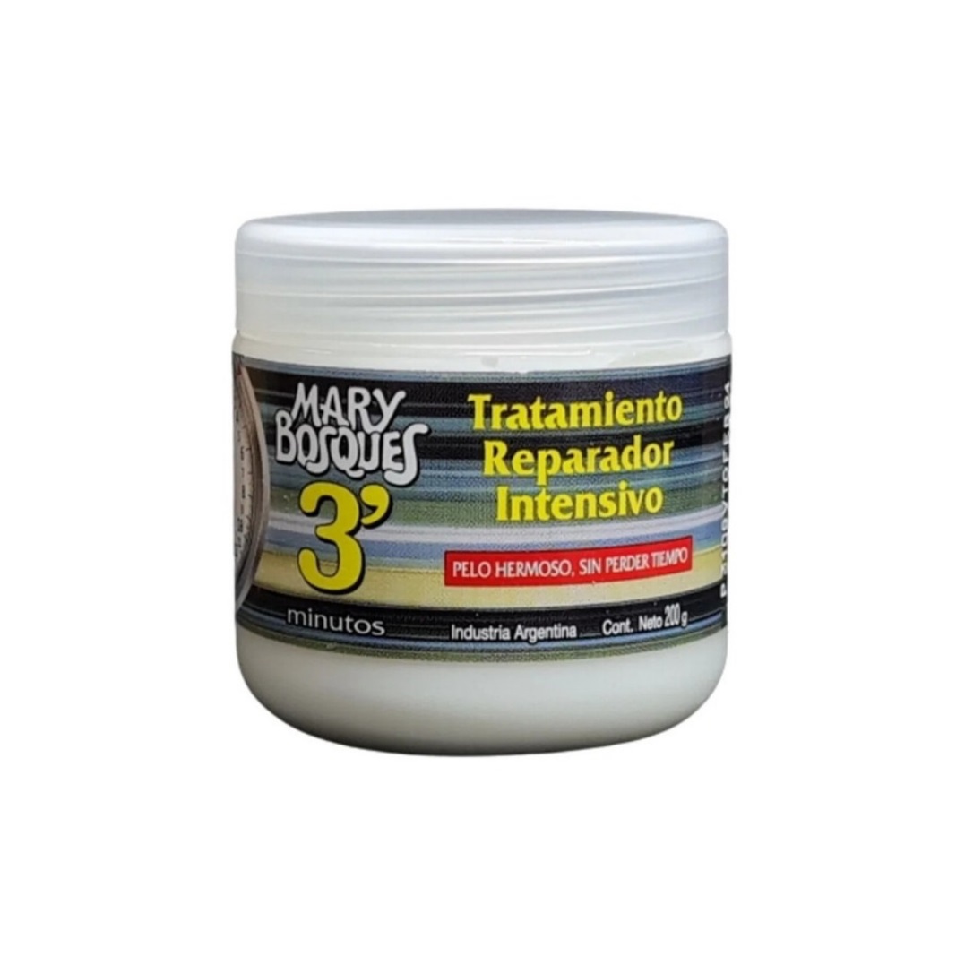 3  MINUTOS - Tratamiento Reparador Intensivo - Pote x 200 grs - Mary Bosques